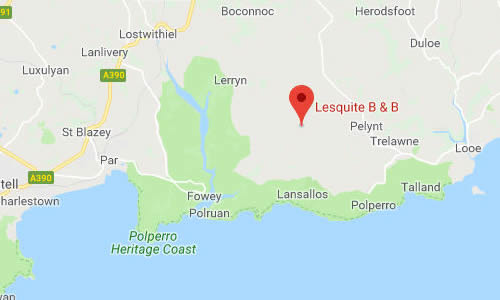 Location map for the Lesquite Farm, self catering